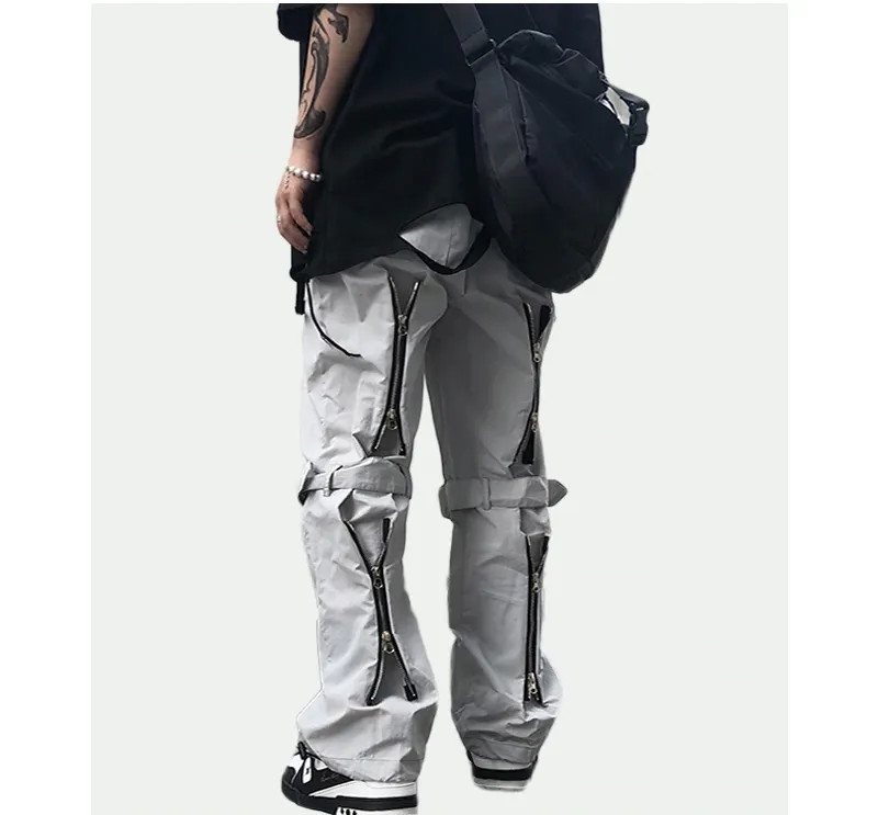 Zipper Knee-Strap Streetwear Cargo Pants