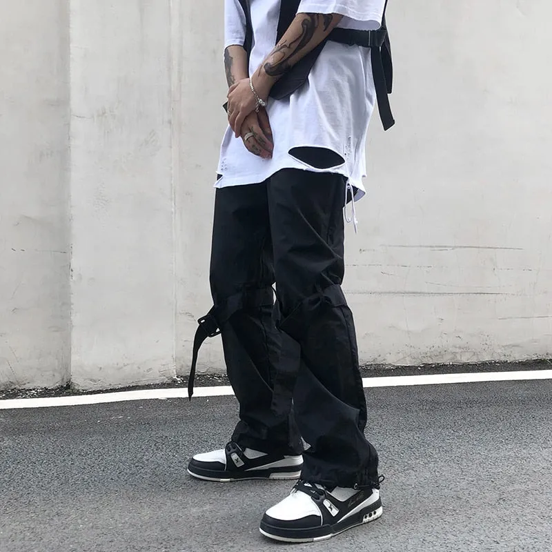 Zipper Knee-Strap Streetwear Cargo Pants