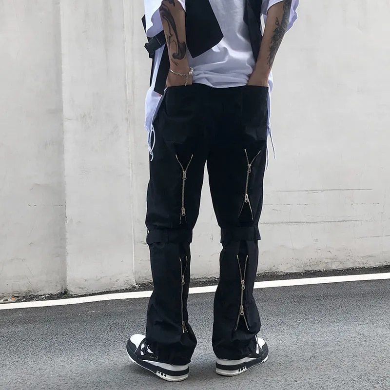 Zipper Knee-Strap Streetwear Cargo Pants